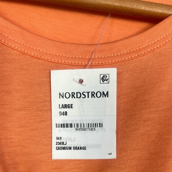 NWT Nation LTD Alina Tee T-Shirt Women’s Size Large Cadmium Orange Shirring - Picture 11 of 11